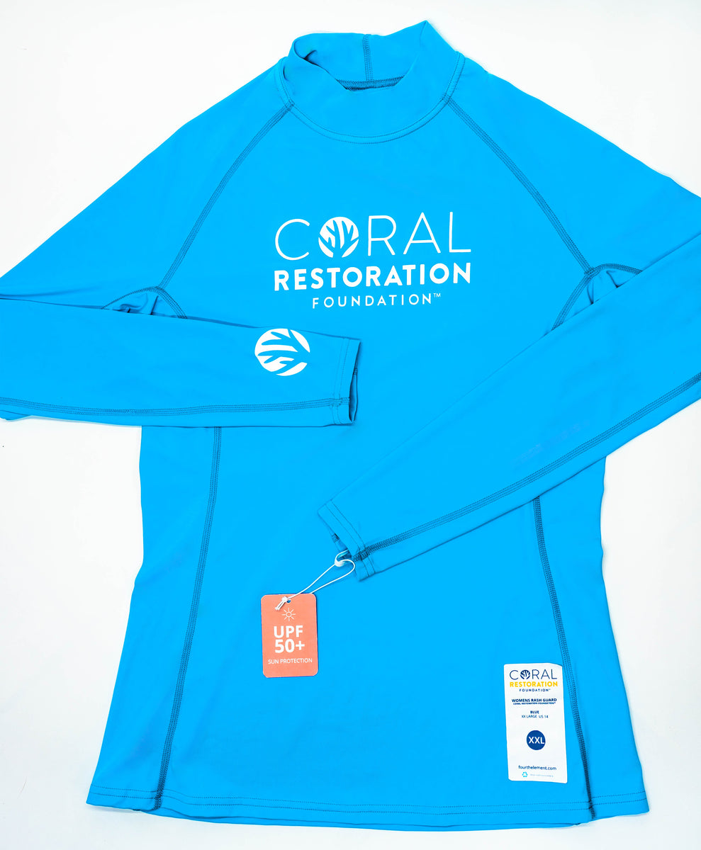 Recycled Ocean Plastic Rash Guard Light Blue Coral Restoration